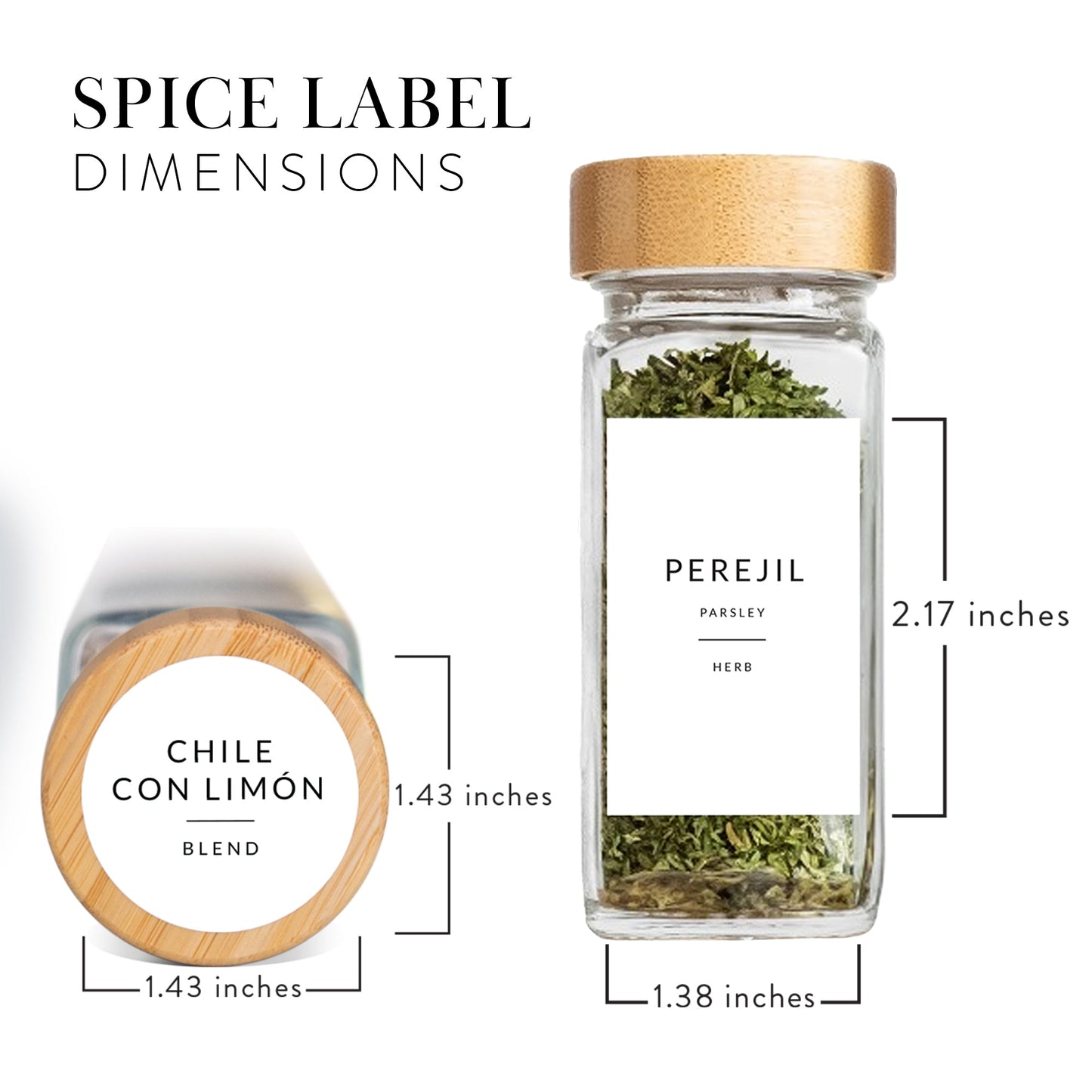 Minimalist Spice Labels in Spanish