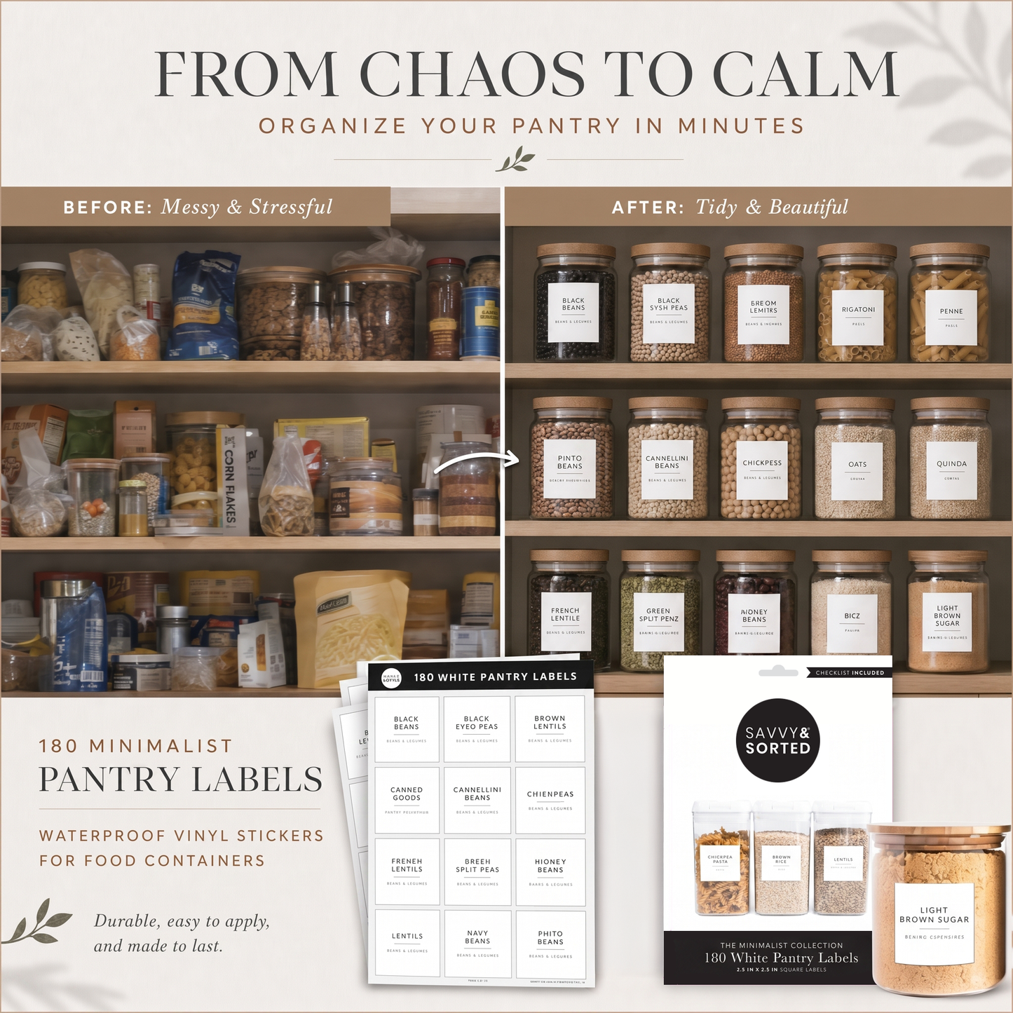 Minimalist Pantry Labels