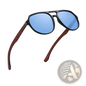 Mirror Lens Wood Temple Aviator Sunglasses