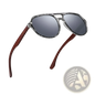 Mirror Lens Wood Temple Aviator Sunglasses