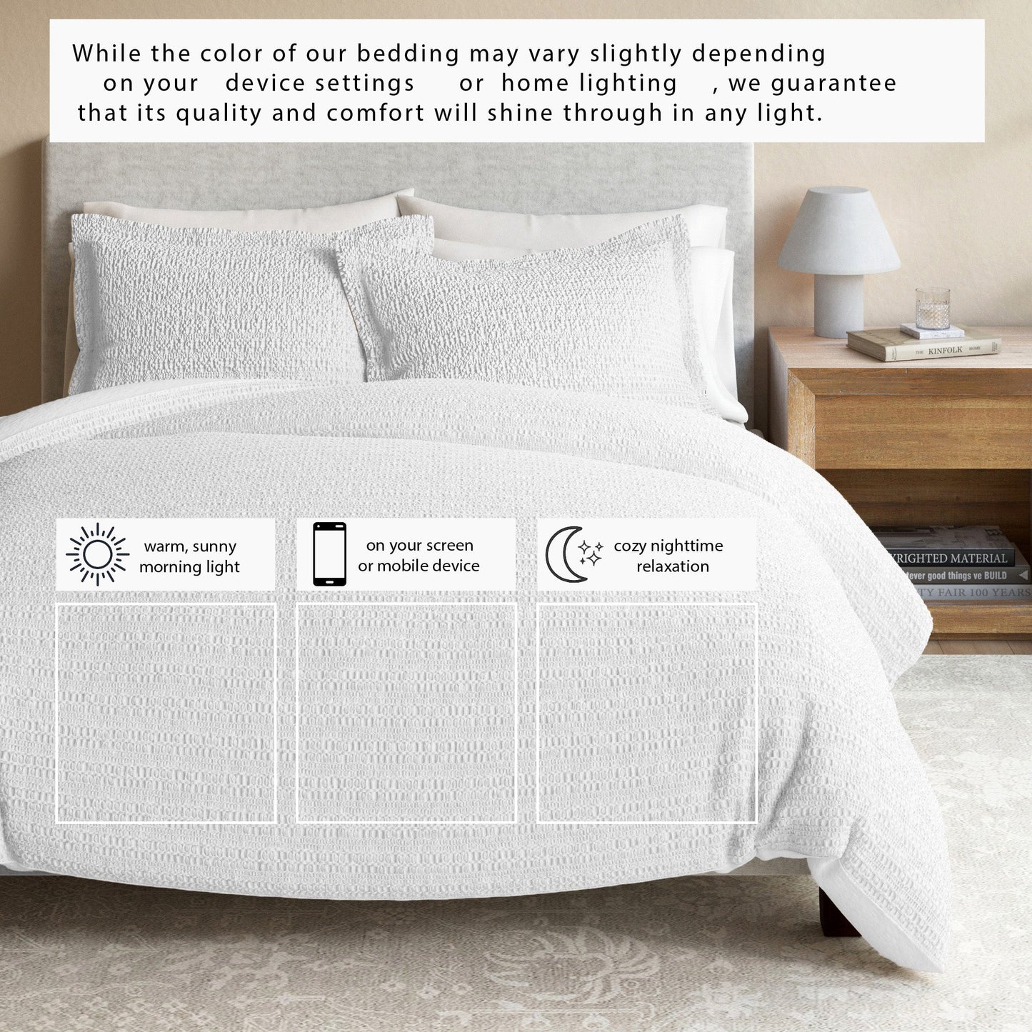 Honeycomb Waffle Duvet Set