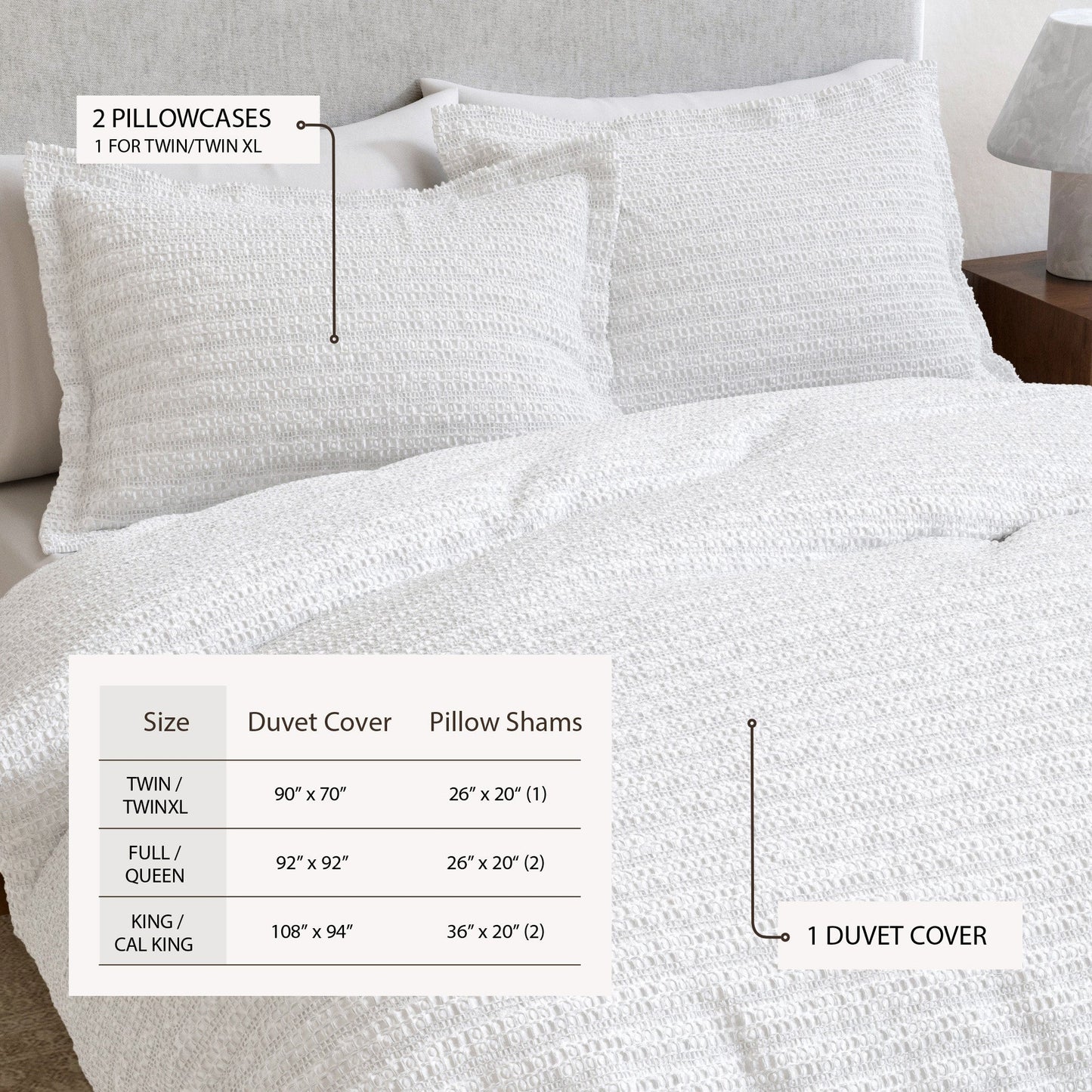 Honeycomb Waffle Duvet Set