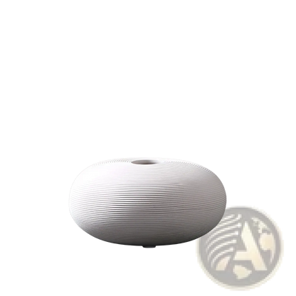Nordic White Ribbed Ceramic Vase for Modern Home Decor