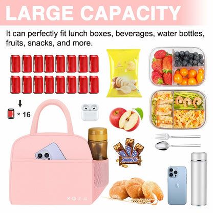 KUBYA Pink Insulated Lunch Bag Pink