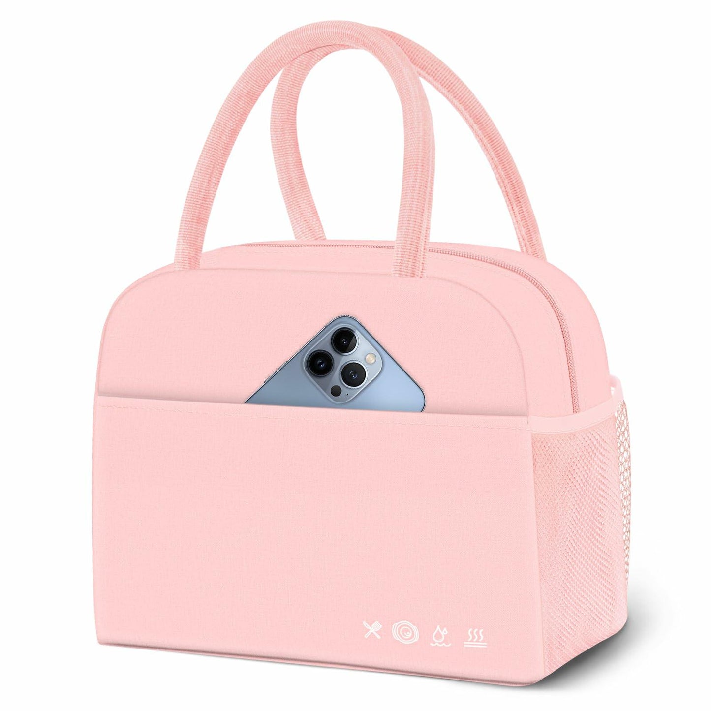KUBYA Pink Insulated Lunch Bag Pink