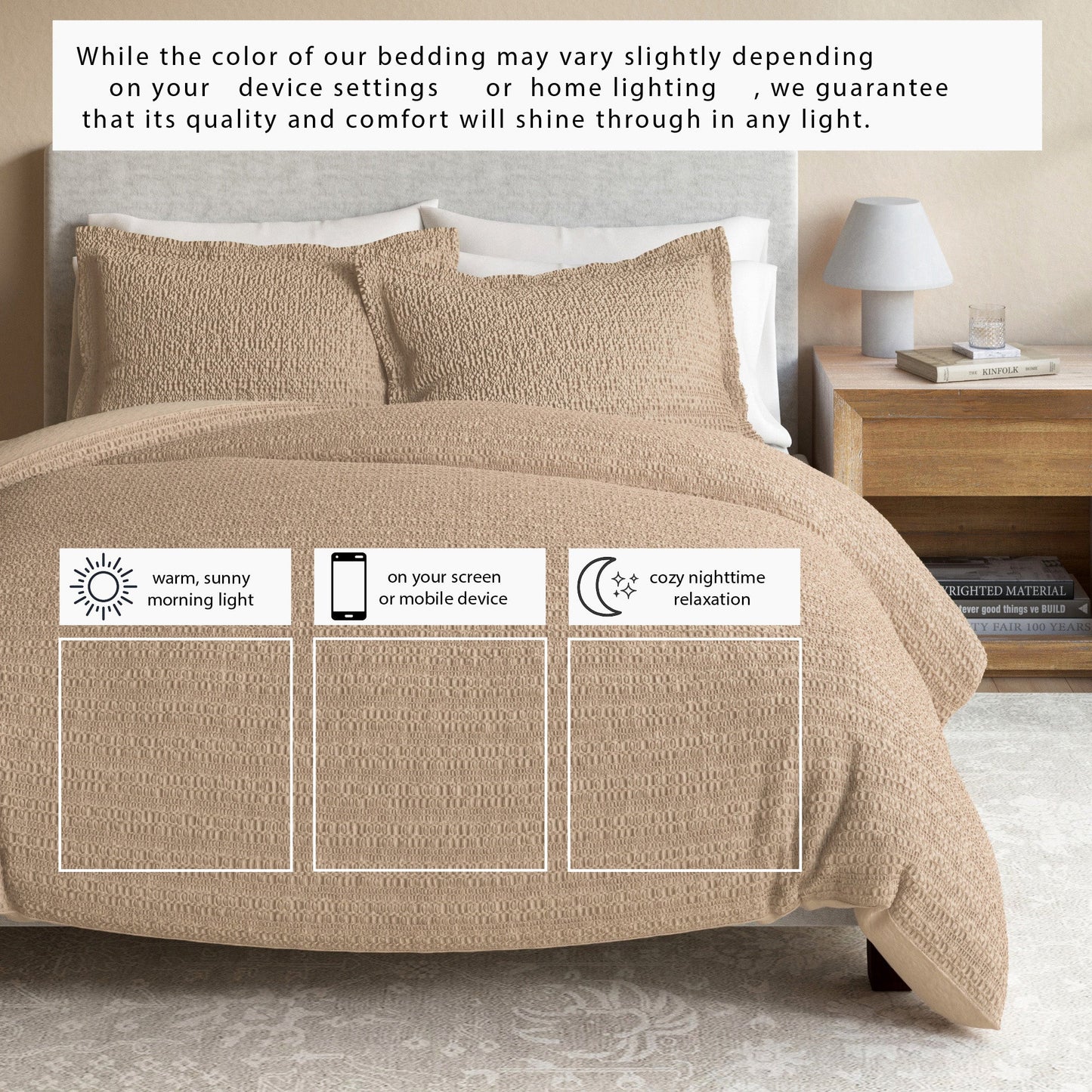 Honeycomb Waffle Duvet Set