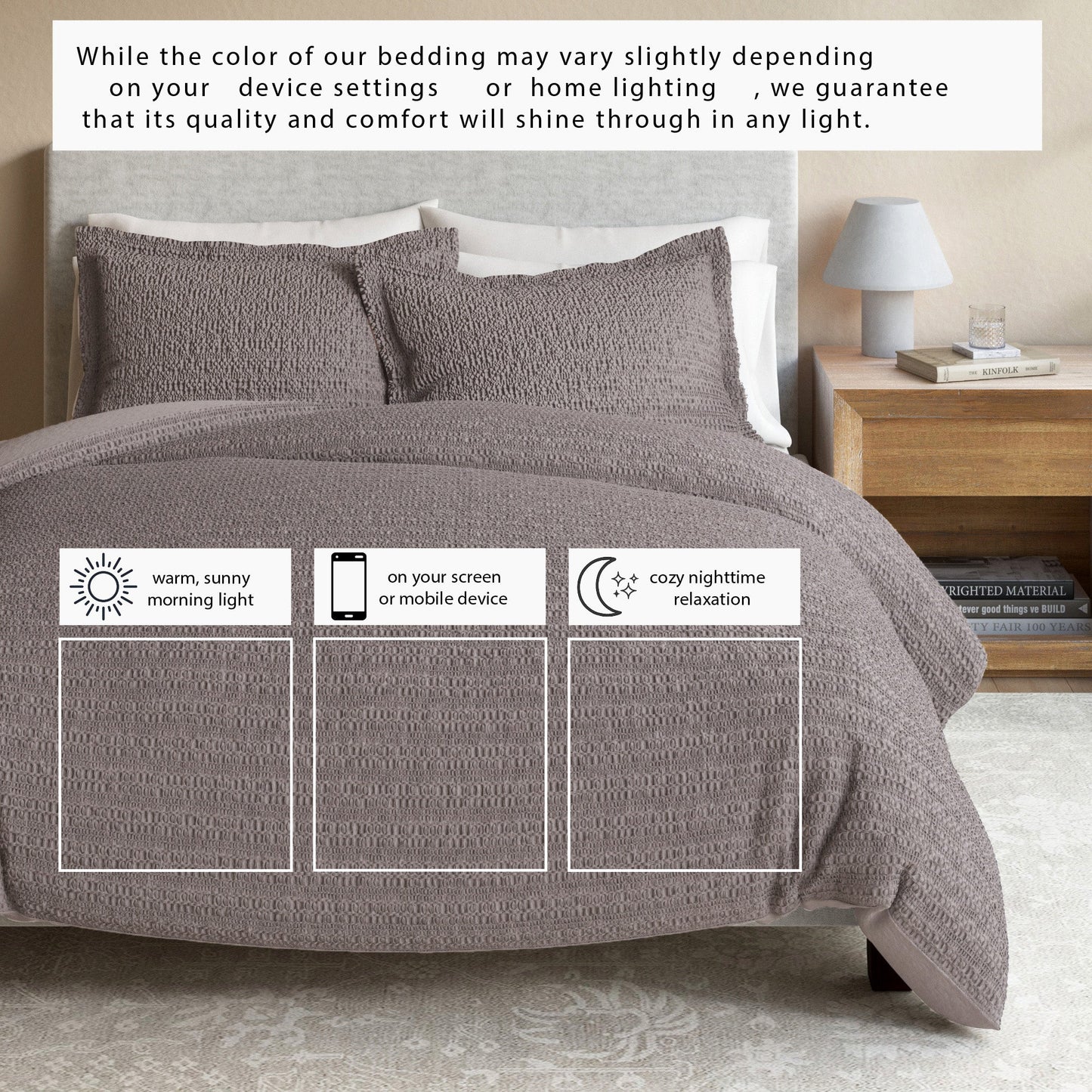 Honeycomb Waffle Duvet Set