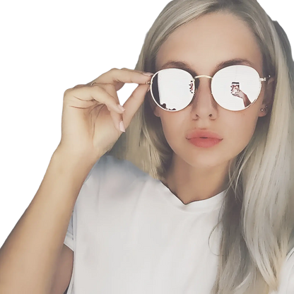 Rose Gold and Metallic Aviator Mirror Lens Sunglasses Set