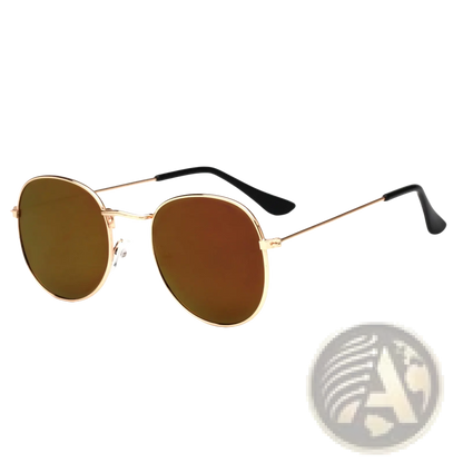 Rose Gold and Metallic Aviator Mirror Lens Sunglasses Set