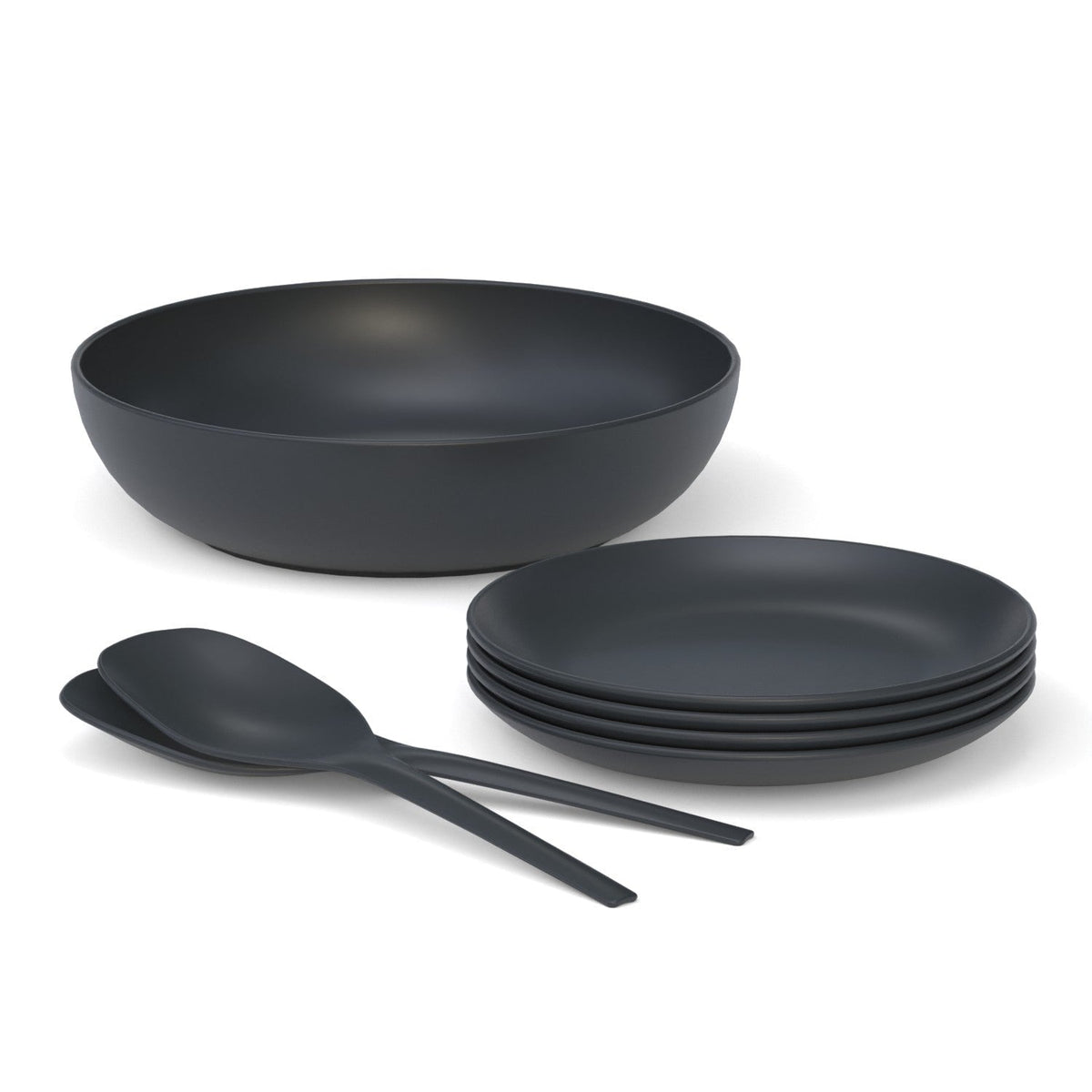 Black Bamboo 8 " Round Side Plate - Set of 4