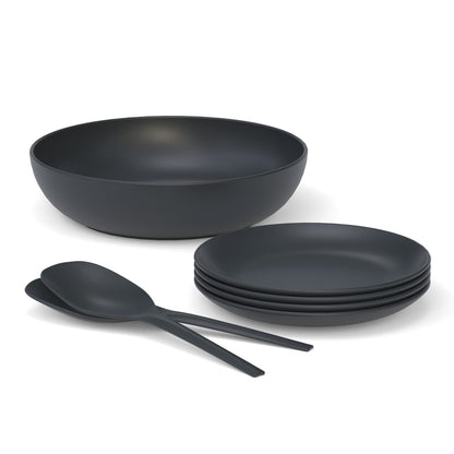 Black Bamboo 8 " Round Side Plate - Set of 4