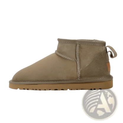 Sheepskin Mini Snow Boots Suede Leather Short Shoes