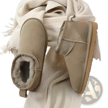 Sheepskin Mini Snow Boots Suede Leather Short Shoes
