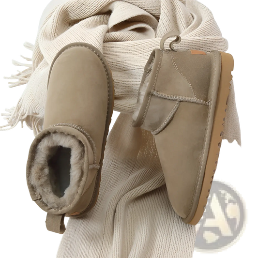 Sheepskin Mini Snow Boots Suede Leather Short Shoes