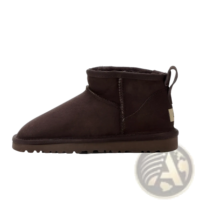 Sheepskin Mini Snow Boots Suede Leather Short Shoes