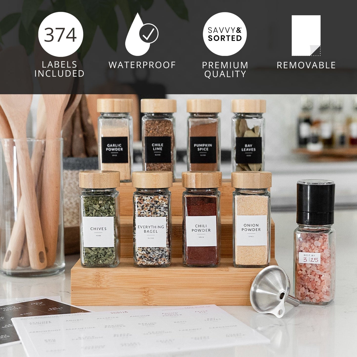 Square Spice & Expiration Labels Set