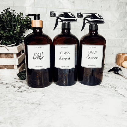 32 Oz Amber Glass Reusable Dispenser Bottle