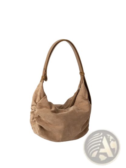 Suede Slouchy Dumpling Shoulder Bag Crossbody Hobo
