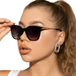 Vintage Cat Eye Sunglasses with Gold Chain Detail
