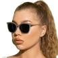Vintage Cat Eye Sunglasses with Gold Chain Detail