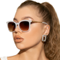 Vintage Cat Eye Sunglasses with Gold Chain Detail