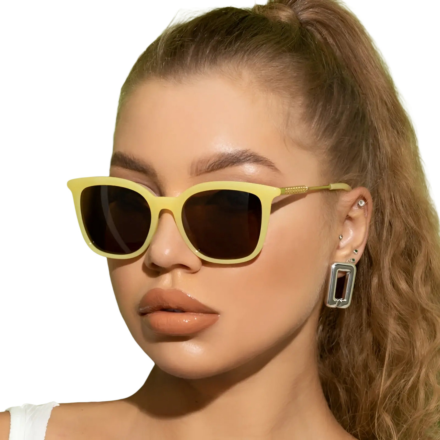 Vintage Cat Eye Sunglasses with Gold Chain Detail