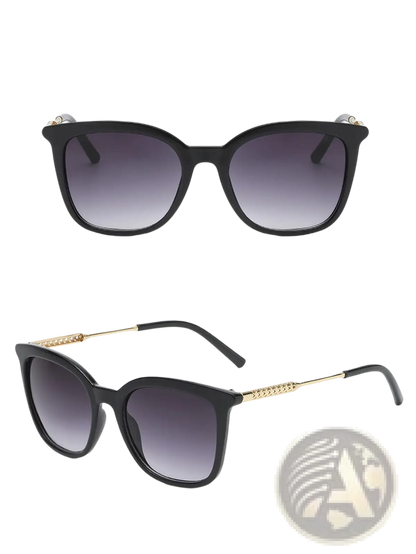 Vintage Cat Eye Sunglasses with Gold Chain Detail