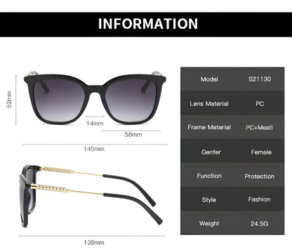 Vintage Cat Eye Sunglasses with Gold Chain Detail