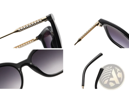 Vintage Cat Eye Sunglasses with Gold Chain Detail