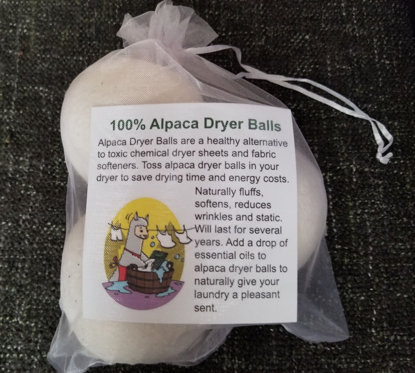 Wet Felted Alpaca Dryer Balls - Assorted Colors