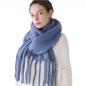 Winter Thick Soft Solid Color Warm Scarf Cashmere Hijabs Lightweight Warm Scarves Wraps Elegant Big Tassels Shawl Long Stole Mufflers For Women