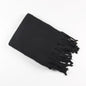 Winter Thick Soft Solid Color Warm Scarf Cashmere Hijabs Lightweight Warm Scarves Wraps Elegant Big Tassels Shawl Long Stole Mufflers For Women