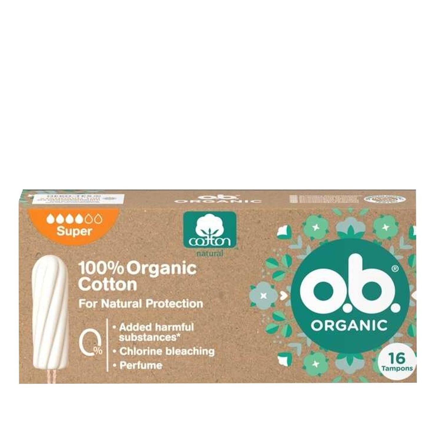 o.b Organic Tampons Super Absorbency - 16 Count